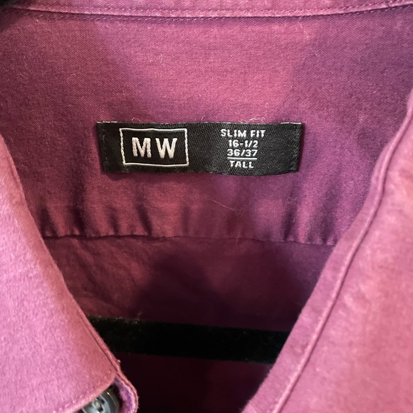 Mens wearhouse dress shirt, violet, slim fit, tall 16.5, 36/37 - Picture 3 of 3